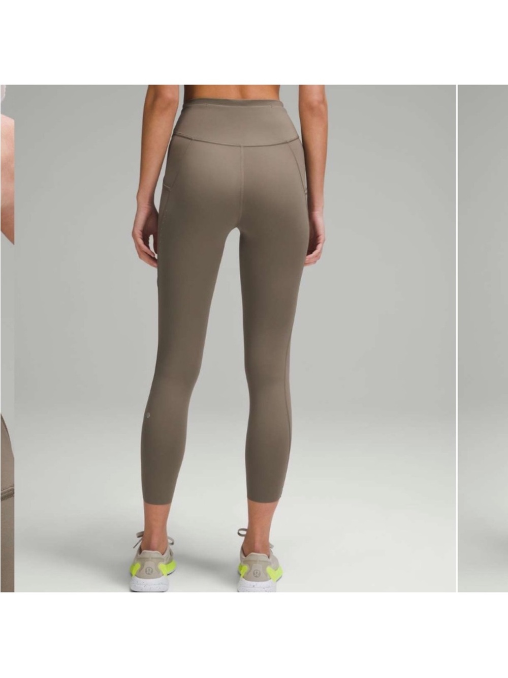 Lululemon Fast and Free High-Rise Tight 25" Pockets Beige Taupe size 12